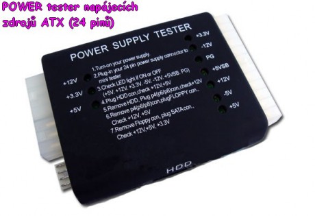 POWER tester napájecích zdrojů ATX (24 pinů)